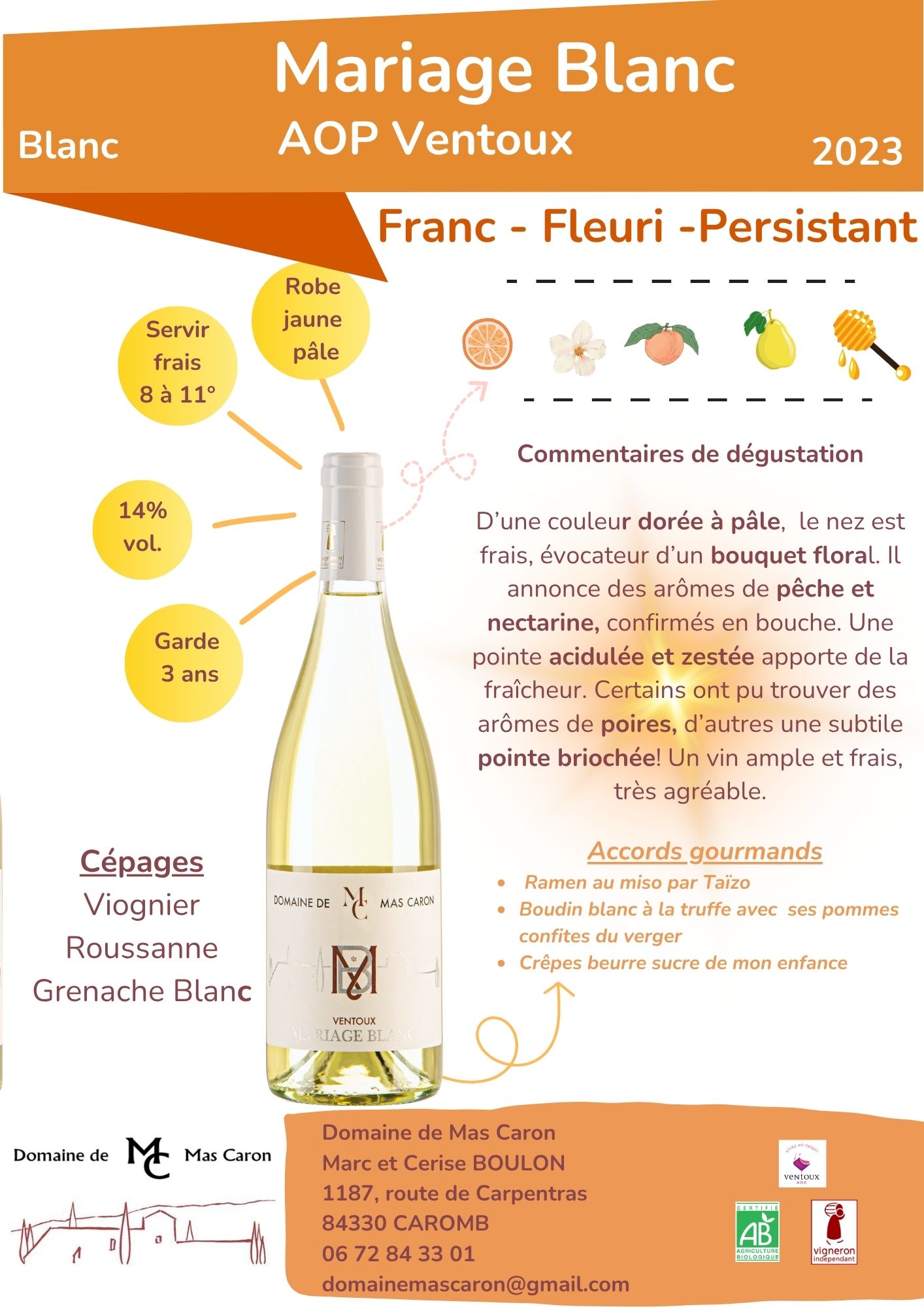 Mariage Blanc - AOC Ventoux - Blanc – Image 2